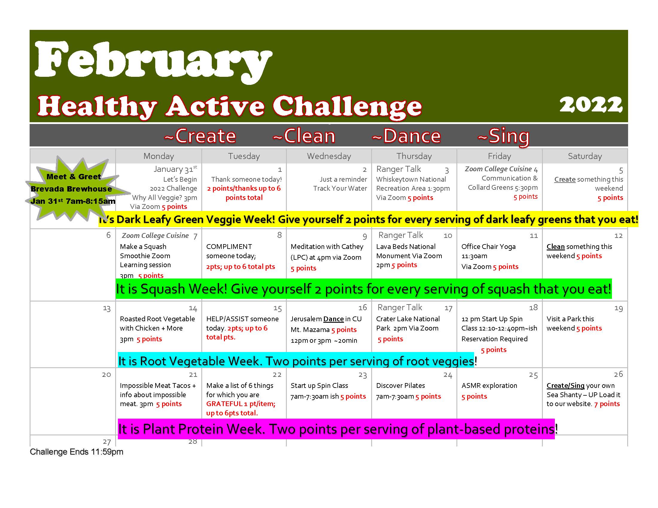 Healthy Active 2022 Calendar