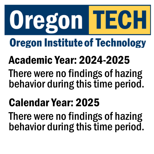 Hazing report image 2025. There were no findings of hazing behavior during this time period.png