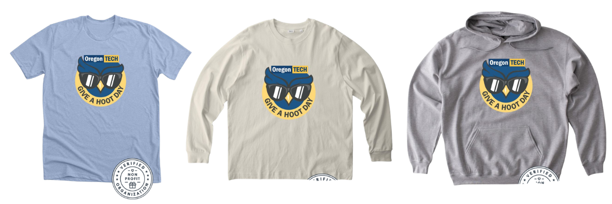 Three tshirts with give a hoot day logo