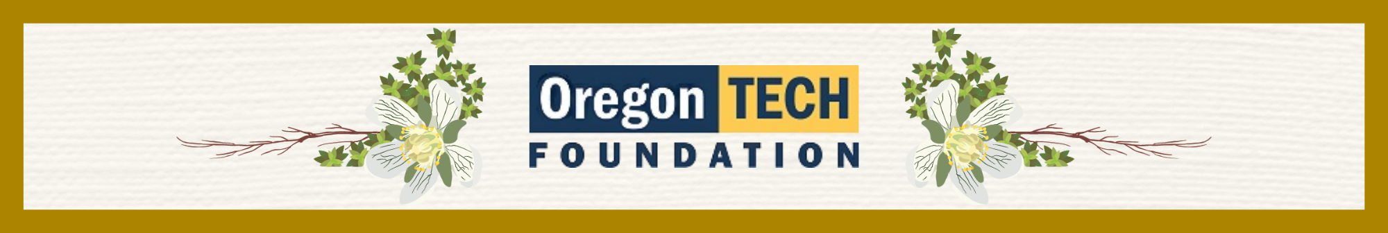 Oregon Tech Foundation logo with drawings of flowers and moss