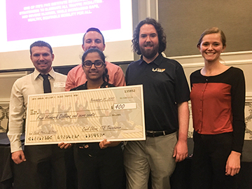 L-R Michael Hoie, Garrett Stephens, Natasha Karan, Tyler And