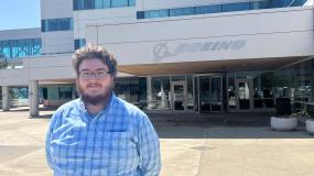 Chance Alford at Boeing's Everett Site