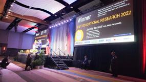 Dr. Kennel Receiving Award at EMS World Expo