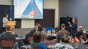 Q&A at international forum