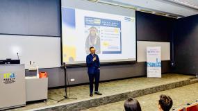 Professor KC Santosh presenting about Oregon Tech at Hong Kong AI workshop