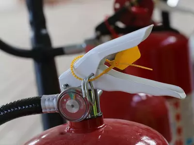 closeup fire extinguisher