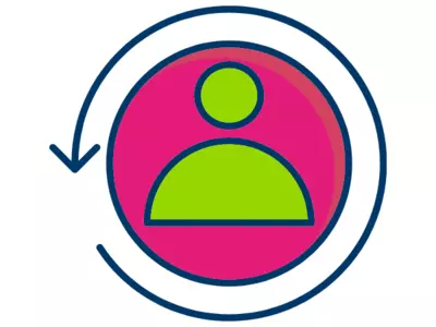 Person icon with a semi circle around it