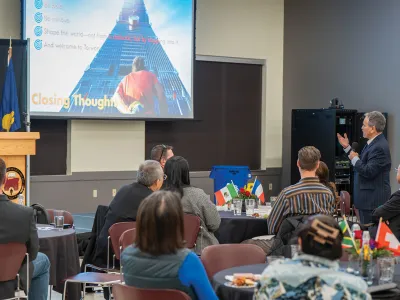 Q&A at international forum