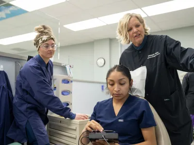Darlene Swigart with Dental Hygiene students