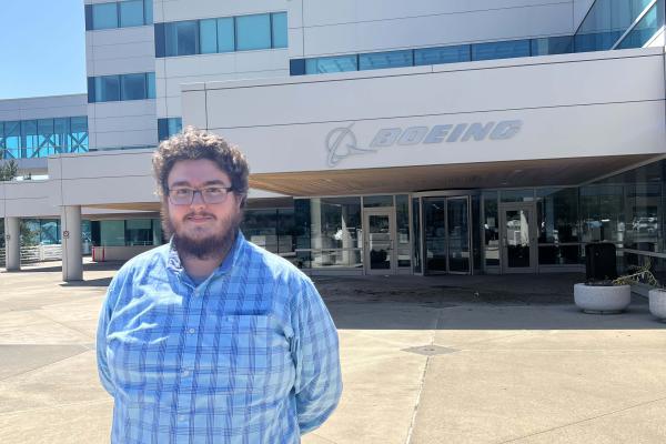 Chance Alford at Boeing's Everett Site