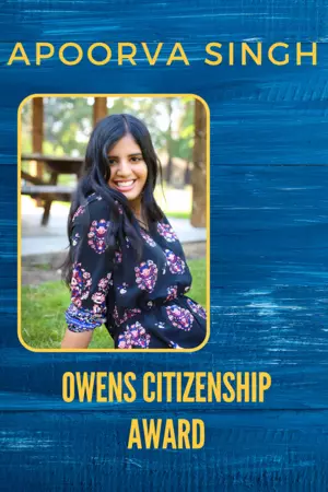 Owens Citizenship Award - Apoorva Singh