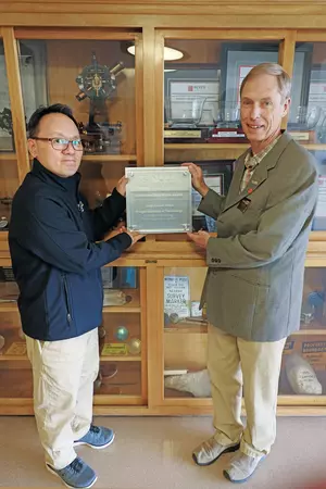 Assistant Professor Lee and Professor Walker with NCEES Surveying Education Award in 2023